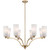 Telbix Brevan Rod Pendant Light - 8 Arm - Alabastro Shade - 910mm - Antique Gold