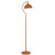 Telbix Brevik Floor Lamp with Adjustable Shade - Orange & Satin Brass