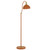 Telbix Brevik Floor Lamp with Adjustable Shade - Orange & Satin Brass