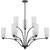 Telbix Brevan Rod Pendant Light - 9 Arm - Alabastro Shade - 990mm - Black