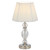 Telbix Cadiz Art Deco Table Lamp with Glass Base - White Shade - Chrome