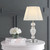 Telbix Cadiz Art Deco Table Lamp with Glass Base - White Shade - Chrome