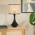 Telbix Claris Table Lamp - Cream Raffia Shade - Black