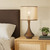 Telbix Claris Table Lamp - Cream Raffia Shade - Brass