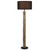 Telbix Chad Wood Base Floor Lamp - Black Shade - Black