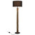 Telbix Chad Wood Base Floor Lamp - Black Shade - Black