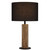 Telbix Chad Wood Base Table Lamp - Black Shade - Black