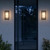 Telbix Burch Outdoor LED Wall Light - White Marble Shade - Black