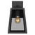 Telbix Cosca Outdoor Wall Light - Smoke Glass - Black