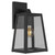 Telbix Cosca Outdoor Wall Light - Smoke Glass - Black