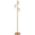 Telbix Crevil Industrial LED Floor Lamp - 3 Amber Glass - Antique Gold