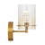 Telbix Crevil Indoor LED Wall Light - Amber Glass - Antique Gold