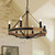 Telbix Darien Lantern Black Chain Pendant Light - 660mm - Wood