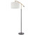 Telbix Cruz Industrial Floor Lamp - Fabric Ivory Shade - Black & Gold