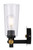 Telbix Delmar Indoor Wall Light - Clear Glass - Black