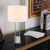 Telbix Desire Marble Base Table Lamp - Brown Shade - Gold & White