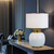 Telbix Davila Ceramic Base Table Lamp - White & Gold