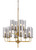 Telbix Decaro Chain Pendant Light - 12 Arms - Cylindrical Glass Shade - 700mm - Gold