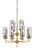 Telbix Decaro Chain Pendant Light - 12 Arms - Cylindrical Glass Shade - 700mm - Gold