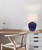 Telbix Diaz Ceramic Base Table Lamp - White Shade - Blue