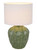 Telbix Diaz Ceramic Base Table Lamp - White Shade - Green