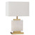 Telbix Dana White Marble Base Table Lamp - White Shade - Antique Gold