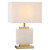 Telbix Dana White Marble Base Table Lamp - White Shade - Antique Gold