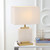 Telbix Dana White Marble Base Table Lamp - White Shade - Antique Gold