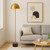 Telbix Domez Black Terrazzo Base Floor Lamp - Antique Gold