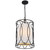 Telbix Dover Chain Pendant Light - White Shade - Black