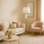 Telbix Dorcel Cylinder Glass Base Floor Lamp - White Shade - Nickel