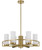Telbix Eamon Rod Pendant Light - 6 Arm - Opal Matte - 650mm - Brass