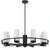 Telbix Eamon Rod Pendant Light - 8 Arm - Opal Matte - 850mm - Black