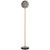 Telbix Elwick Marble Base Floor Lamp - Smoke Glass - Brass & Black