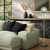 Telbix Elwick Marble Base Floor Lamp - Green Glass - Brass & Green