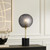 Telbix Elwick Marble Base Table Lamp - Smoke Glass - Brass & Black