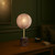 Telbix Elwick Marble Base Table Lamp - Amber Glass - Brass & Brown