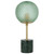 Telbix Elwick Marble Base Table Lamp - Green Glass - Brass & Green