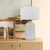 Telbix Esmo Ceramic Base Table Lamp - White Shade - White
