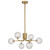Telbix Felton Rod Pendant Light - 6 Arm - Clear Prism Glass - 650mm - Antique Gold