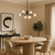 Telbix Felton Rod Pendant Light - 6 Arm - Amber Tear Glass - 650mm - Black