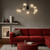 Telbix Felton Rod Pendant Light - 9 Arm - Amber Tear Glass - 880mm - Black