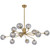Telbix Felton Rod Pendant Light - 12 Arm - Smoke Glass - 1130mm - Antique Gold
