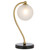 Telbix Felton Black Marble Base Desk Lamp - Frost Tear Glass - Antique Gold