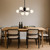 Telbix Felton Rod Pendant Light - 6 Arm - Opal Matte Glass - 650mm - Black