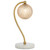 Telbix Felton White Marble Base Desk Lamp - Amber Tear Glass - Antique Gold