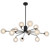 Telbix Felton Rod Pendant Light - 12 Arm - Frost Tear Glass - 1130mm - Black