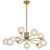 Telbix Felton Rod Pendant Light - 9 Arm - Frost Tear Glass - 880mm - Antique Gold