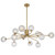 Telbix Felton Rod Pendant Light - 12 Arm - Clear Prism Glass - 1130mm - Antique Gold
