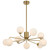 Telbix Felton Rod Pendant Light - 9 Arm - Opal Matte Glass - 880mm - Antique Gold